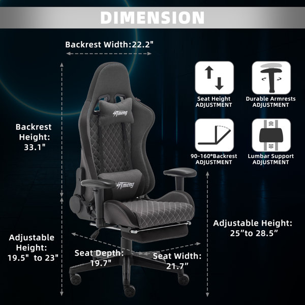 Ninecer Reclining Ergonomic Swiveling PC & Racing Game Chair with